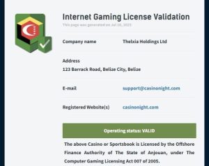 Licence Casino Night
